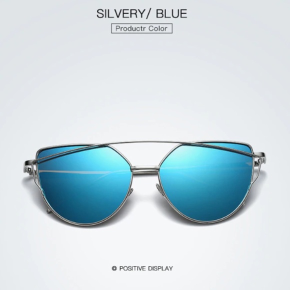 Fashion Cat Eye Mirrored Sunglasses - Picture 4 of 8